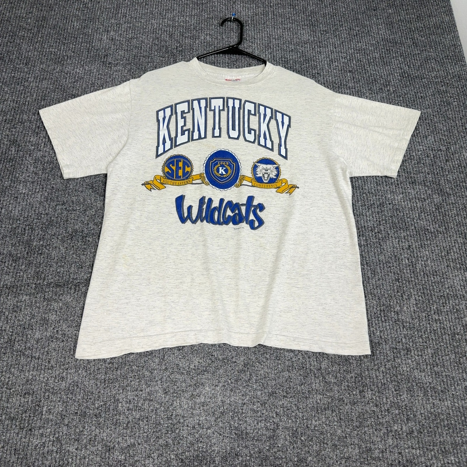 Vintage Kentucky Wildcats T Shirt Mens L Gray Sec Tee Jays Ncaa Basketball 90s